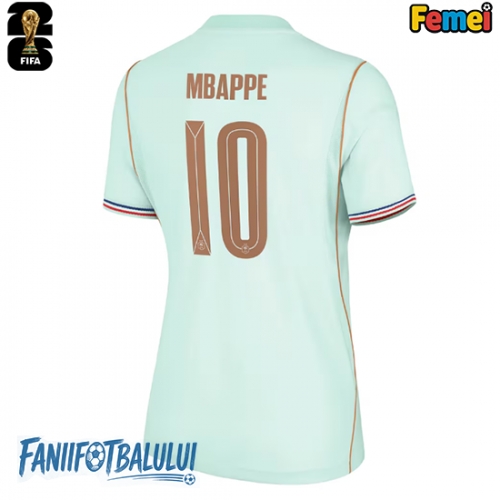 Franța Kylian Mbappe #10 Echipament de Fotbal Replică Mondial 2026 Femei Deplasare Franța Kylian Mbappe #10 Echipament de Fotbal Replică Mondial 2026 Femei Deplasare